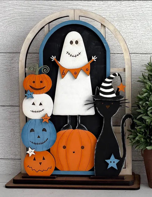 Ghost and Cat Insert For Window Shelf Sitter  DIY Wood Insert Kit: Insert Only