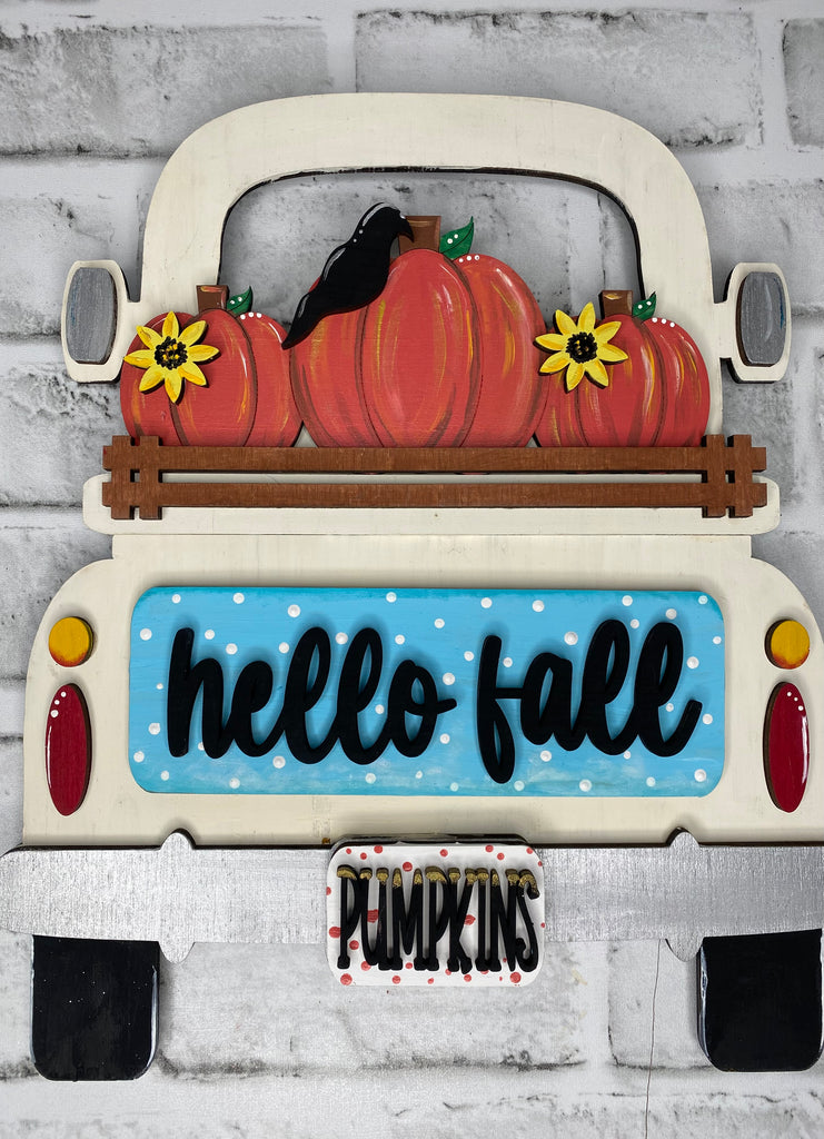 3D DIY Hello Fall Insert for Double Sided Truck or Bread Board: Insert Only