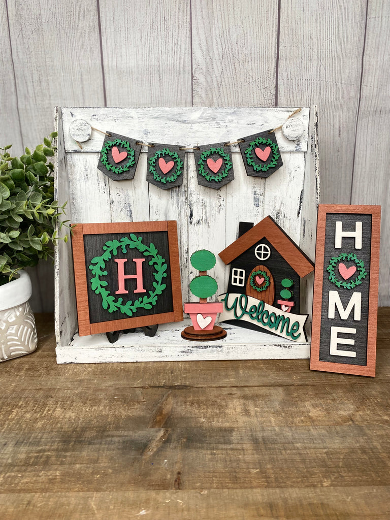 Box Style  DIY Wood Shelf for tiered trays