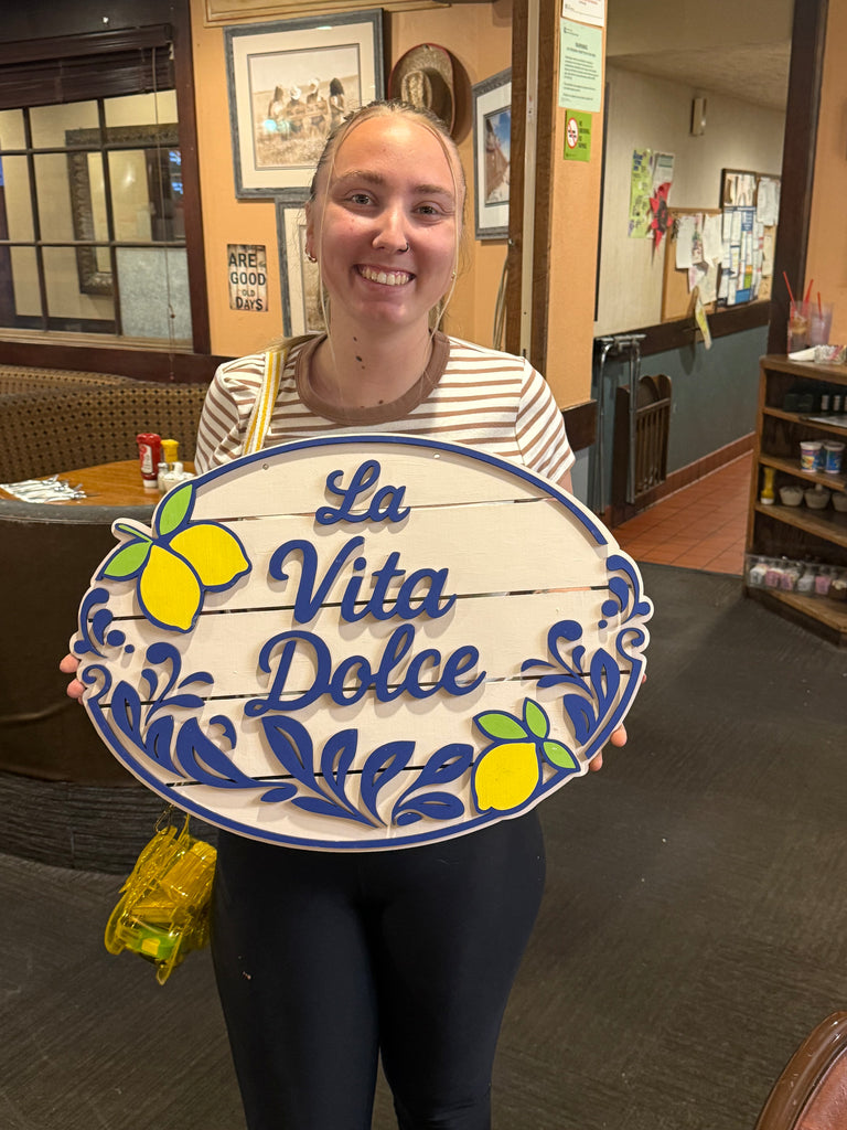 La Vita Dolce Lemon Italian Sign  DIY Door Hanger Blank: 12 or 18"