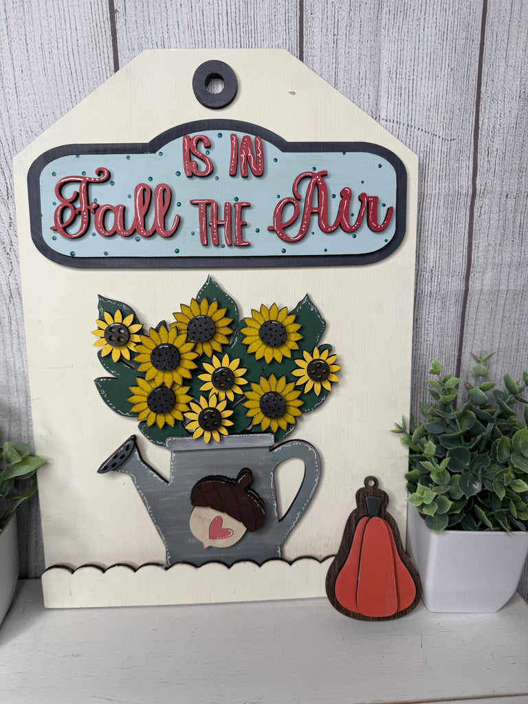 Fall is in the Air DIY Farmhouse Craft Wood Insert Kit for the Giant Gift Tag: Insert Only