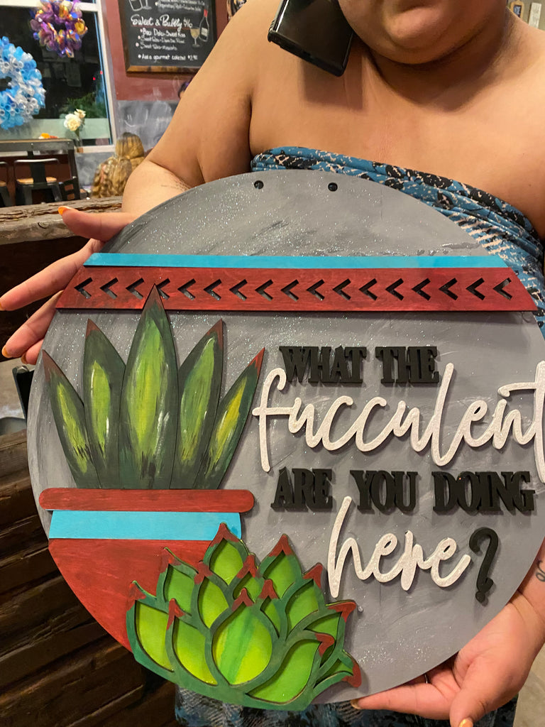 What the Fucculent? Snarky DIY Wood Door Hanger Blank: 12" or 18 ...