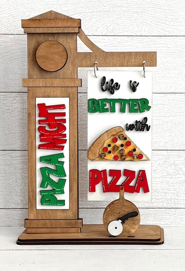 3D Pizza Night Wood Insert Kit for the Arm Stand: Insert Only