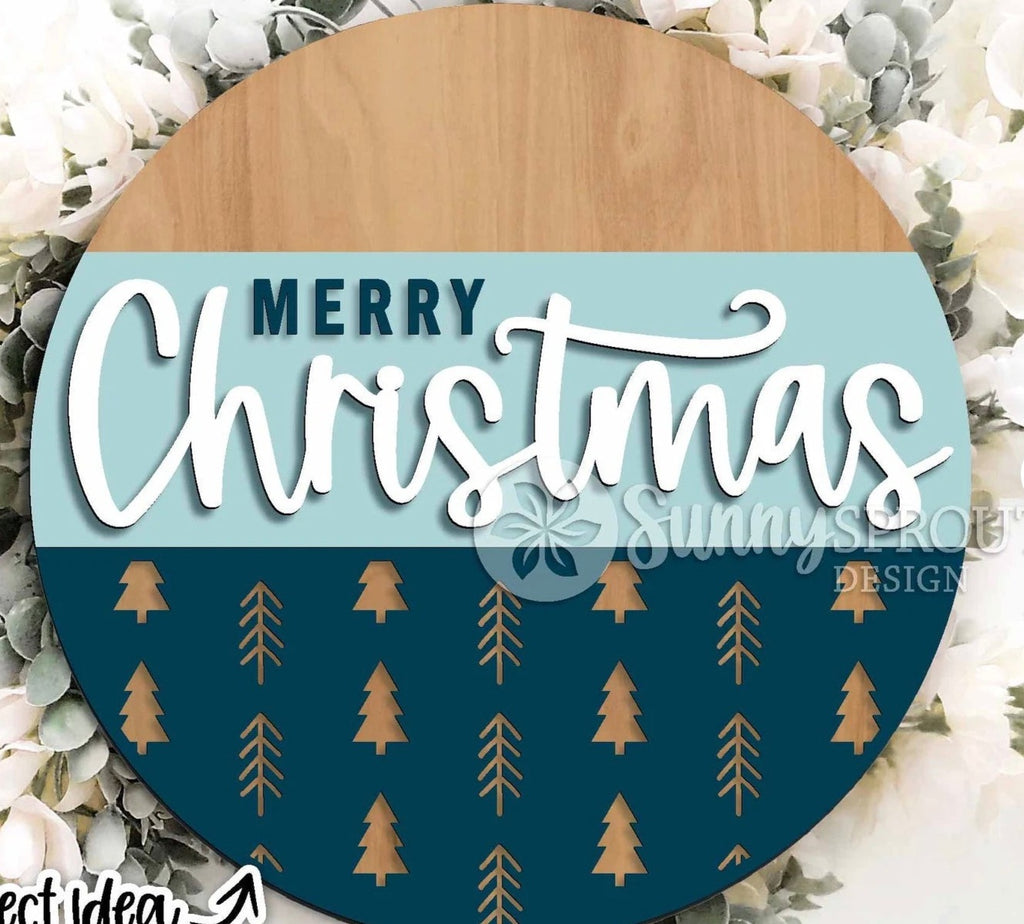 Merry Christmas DIY Wood Door Hanger Blank: 12" or 18"