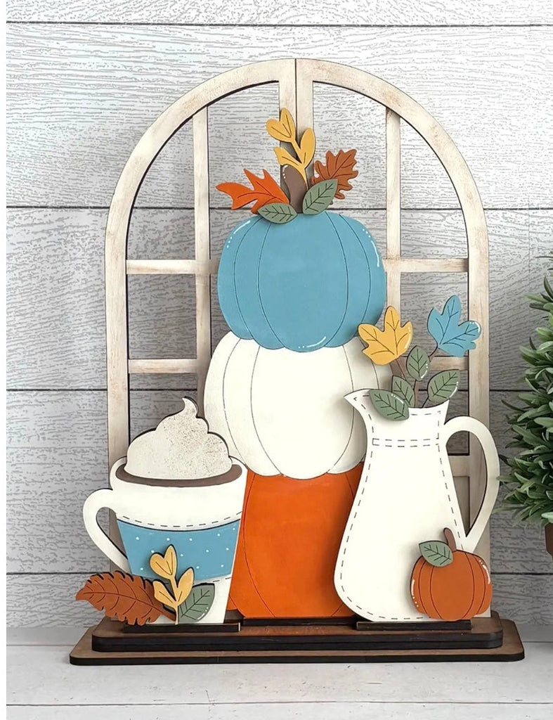 Fall Pumpkin Inspired Insert For Window Shelf Sitter  DIY Wood Insert Kit: Insert Only