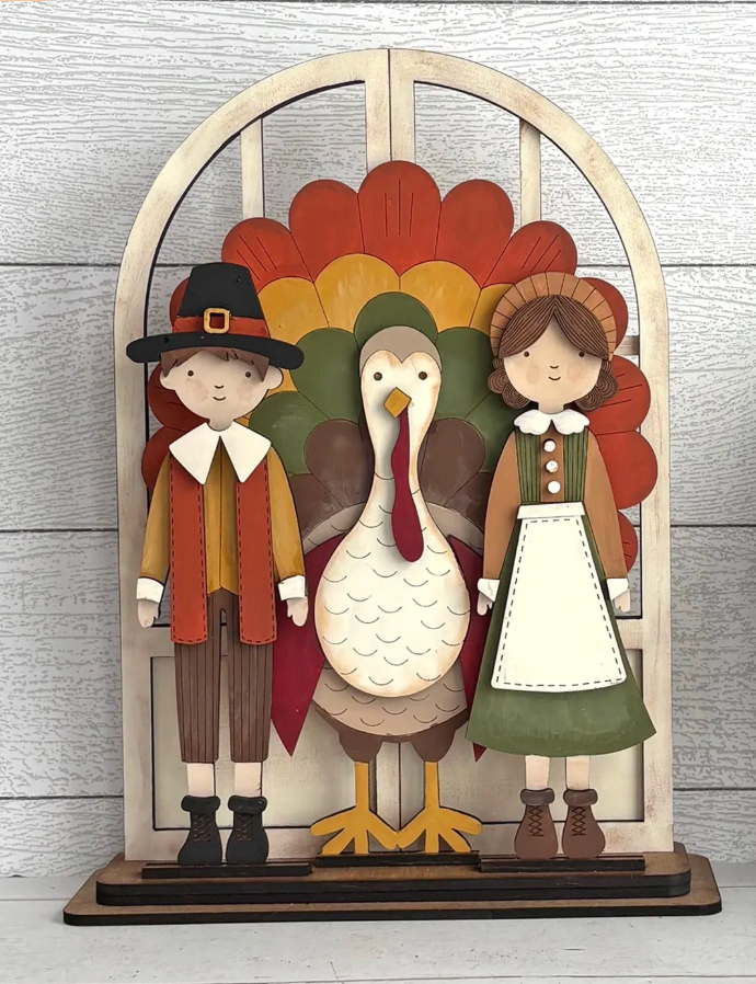 Thanksgiving Insert For Window Shelf Sitter  DIY Wood Insert Kit: Insert Only