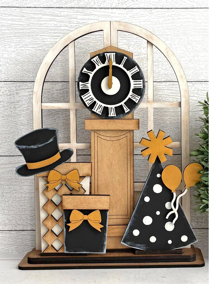 New Years Insert For Window Shelf Sitter  DIY Wood Insert Kit: Insert Only (Copy)