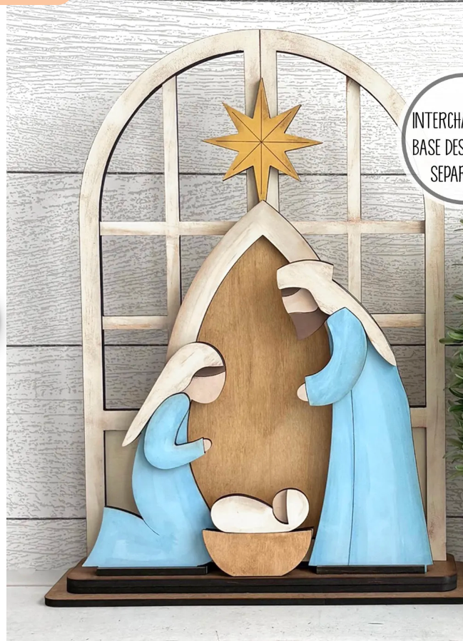 Nativity Insert For Window Shelf Sitter  DIY Wood Insert Kit: Insert Only