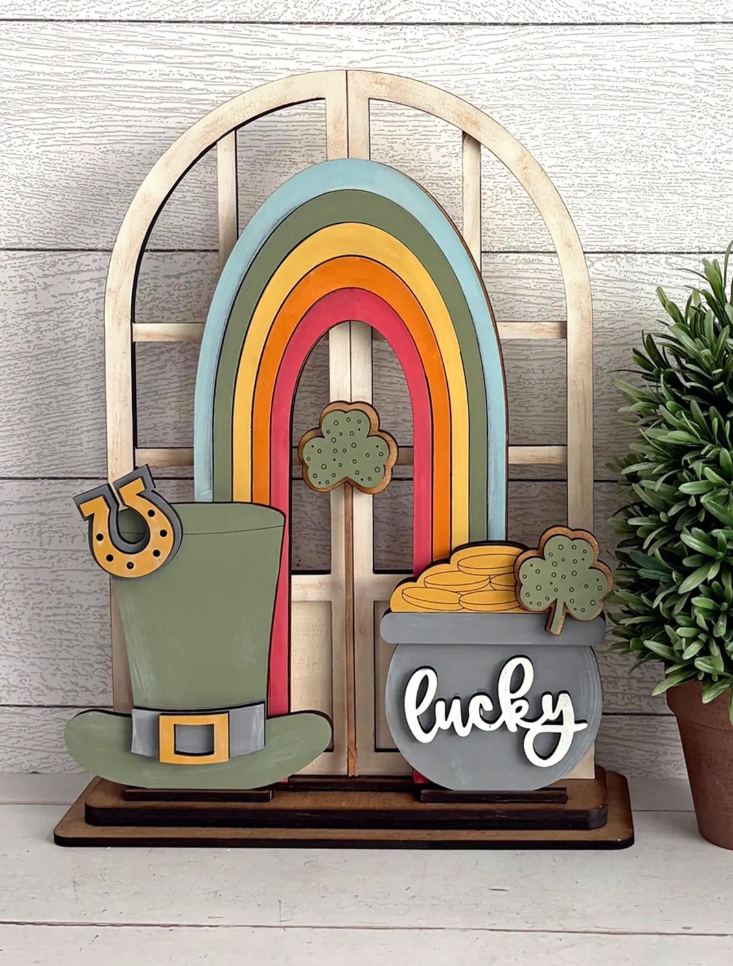 St. Patricks Day Insert For Window Shelf Sitter  DIY Wood Insert Kit: Insert Only
