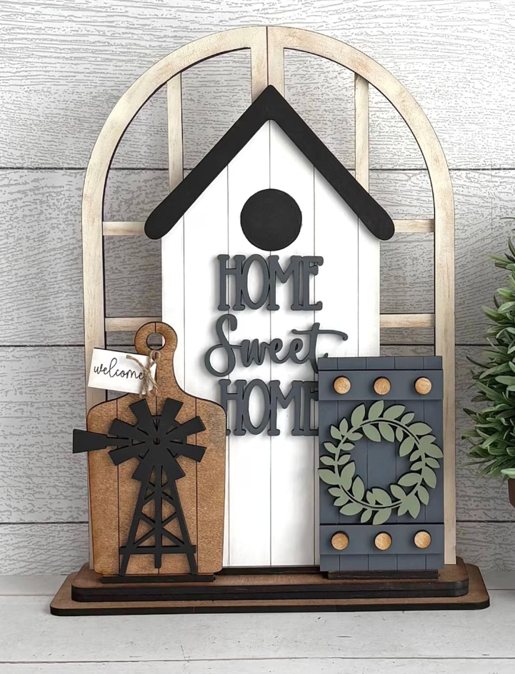 Home Sweet Home Insert For Window Shelf Sitter  DIY Wood Insert Kit: Insert Only