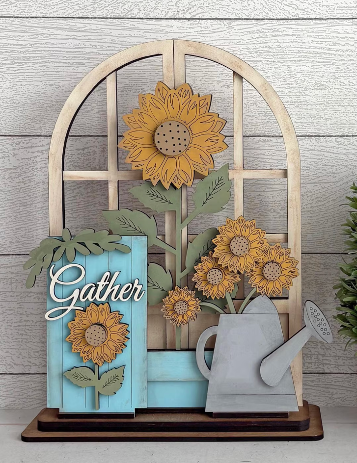 Sunflower Insert For Window Shelf Sitter  DIY Wood Insert Kit: Insert Only