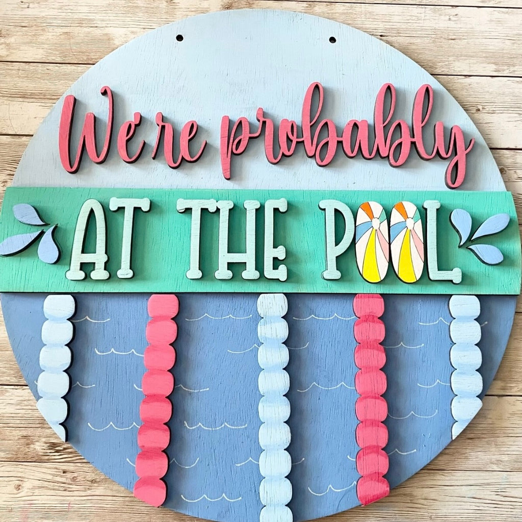 Probably at the pool DIY Wood Door Hanger Blank: 12" or 18"