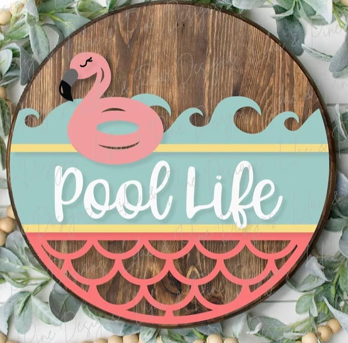 Pool LIfe DIY Wood Door Hanger Blank: 12" or 18"