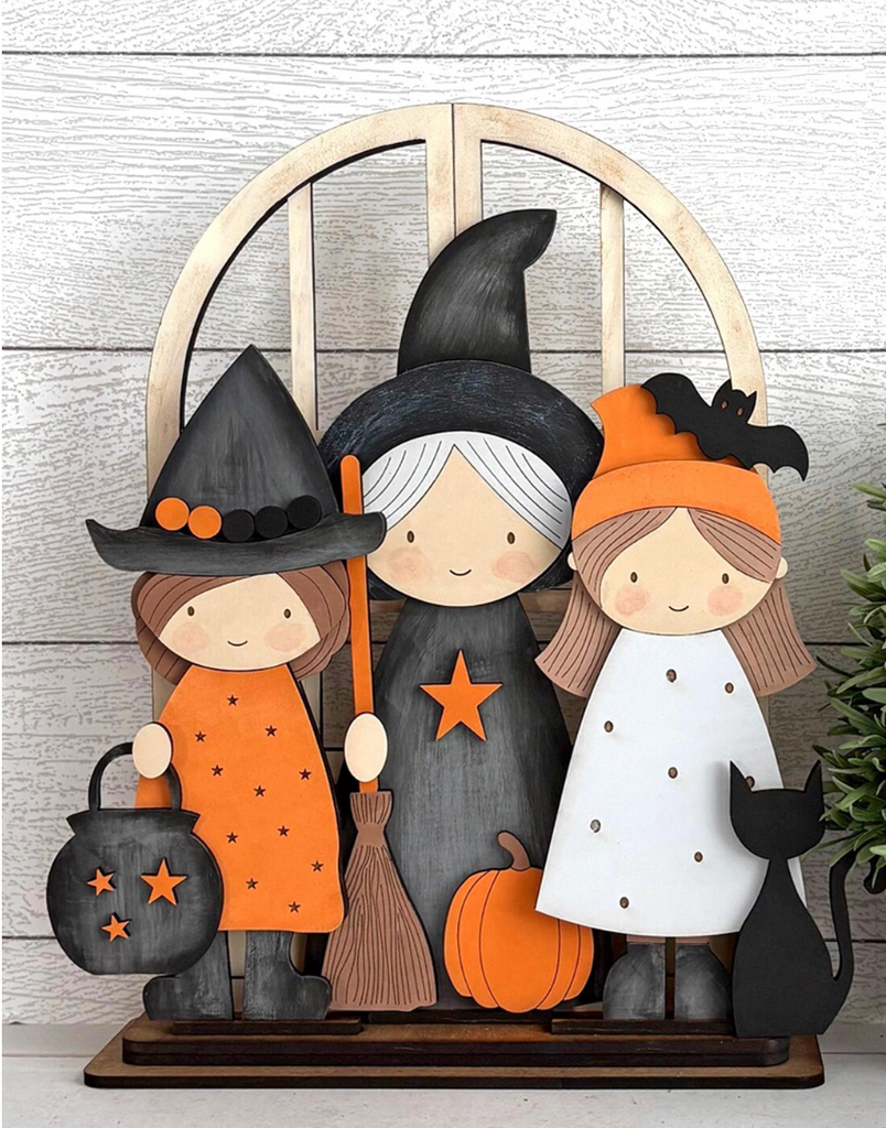 HALLOWEEN WITCH  Insert For Window Shelf Sitter  DIY Wood Insert Kit: Insert Only