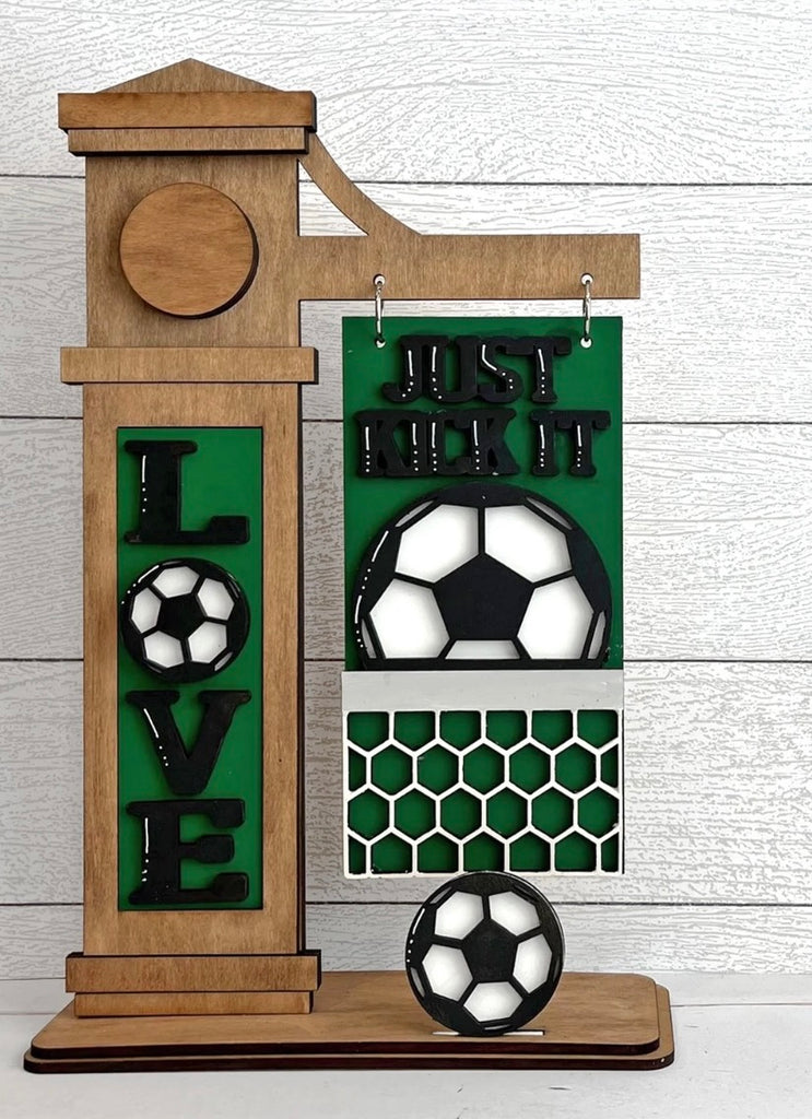 3D  DIY   Love Soccer Wood Insert Kit for the Arm Stand: Insert Only
