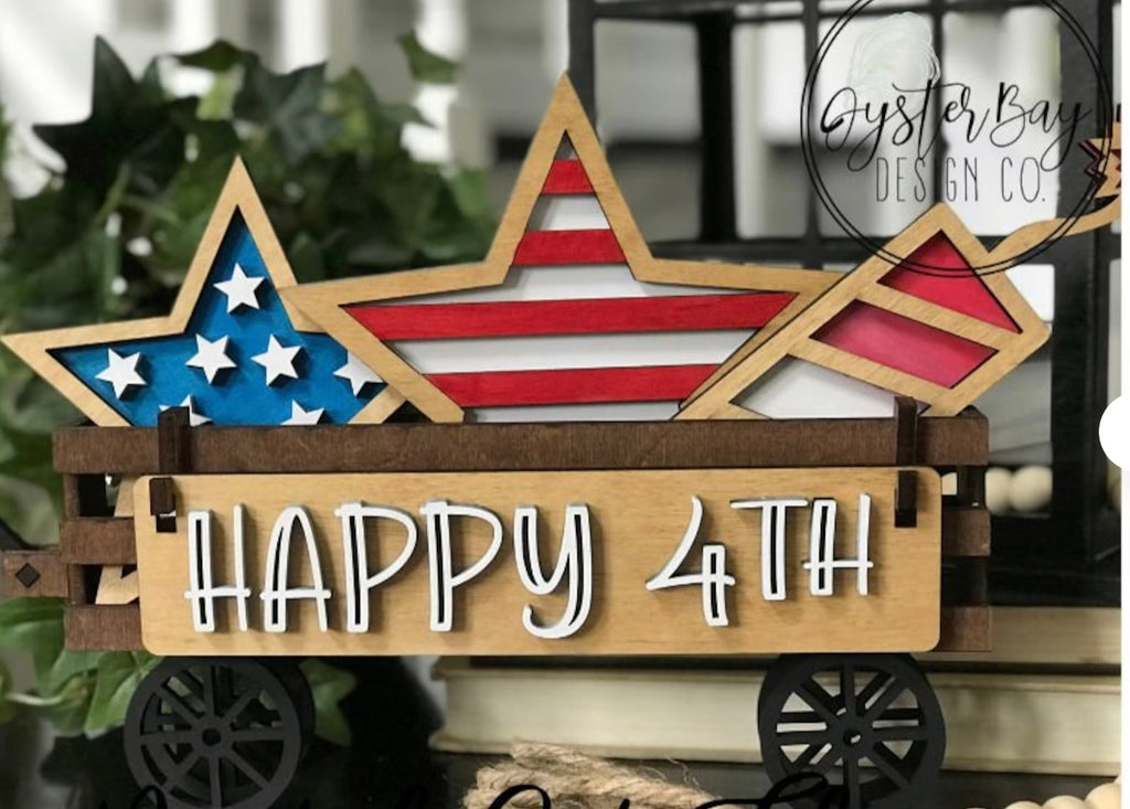 4th of July DIY Wood Insert Kit: Shelf Sitter Insert Only for wagon and bench (Copy)