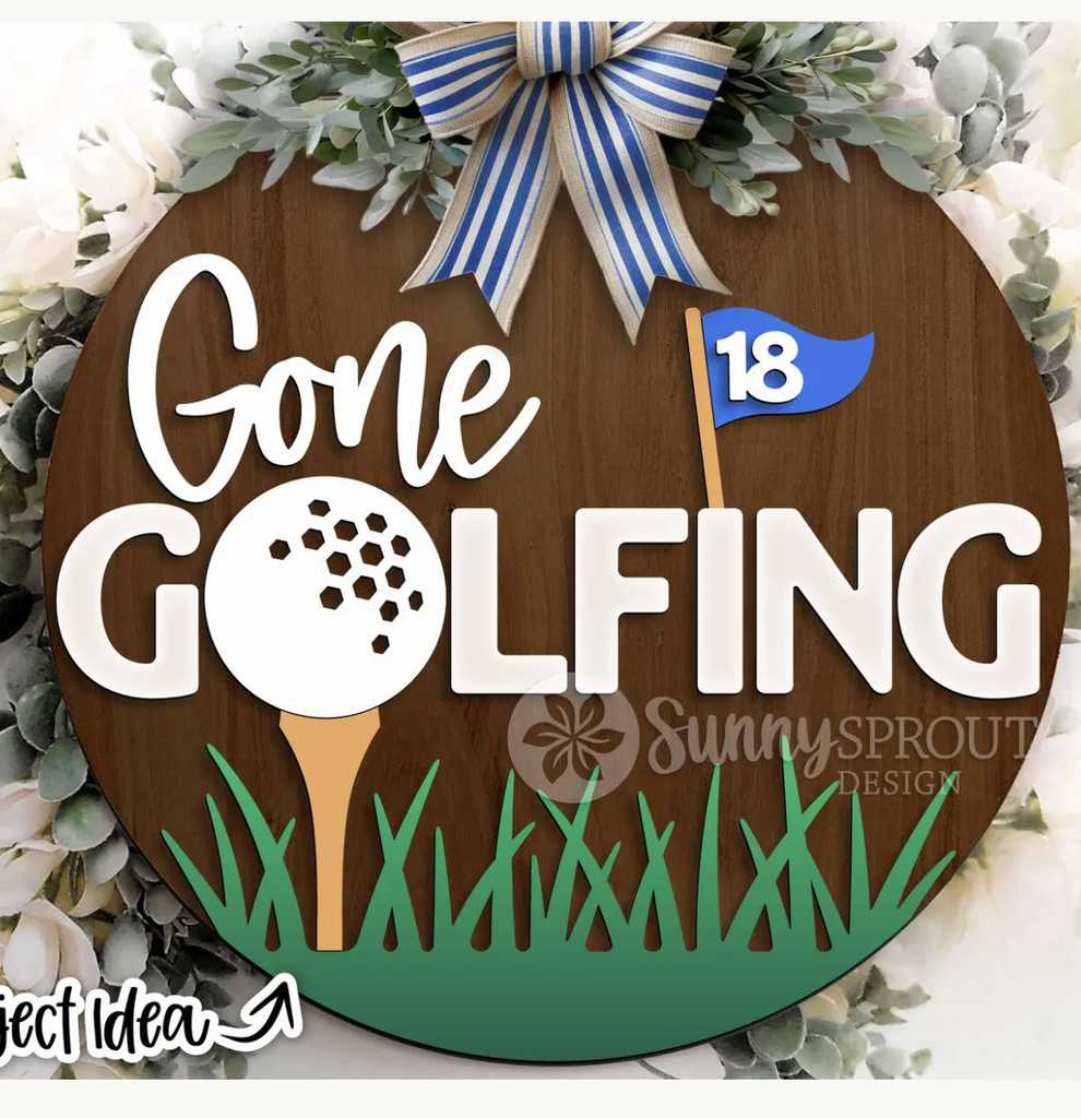 Golfing DIY Anytime Door Hanger Blank: 12 or 18"