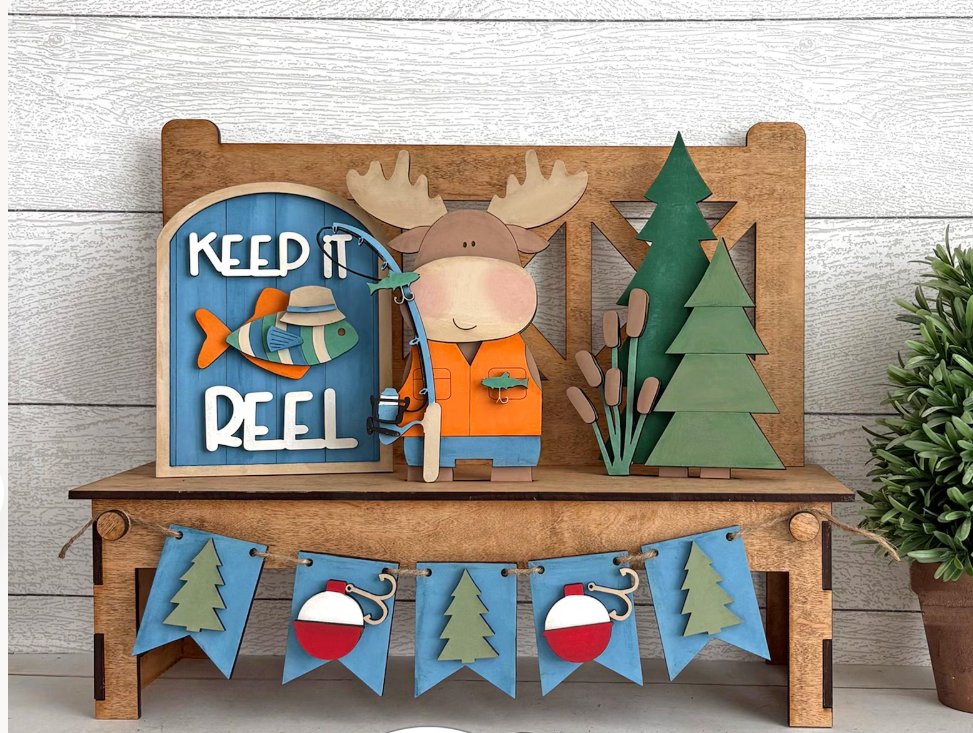 Fisherman Moose Tier Tray Craft Kit