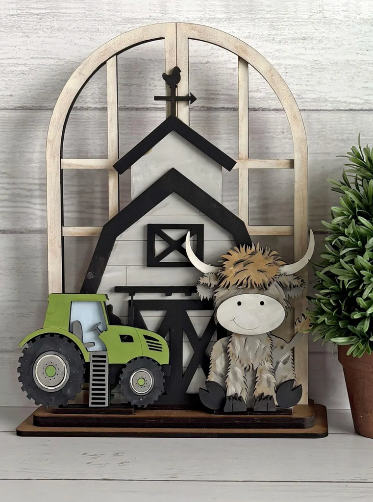 Down on the Farm Insert For Window Shelf Sitter  DIY Wood Insert Kit: Insert Only