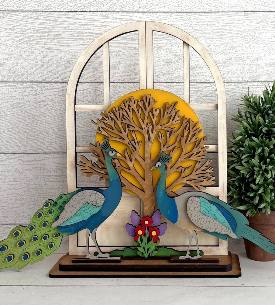 Peacock Insert For Window Shelf Sitter  DIY Wood Insert Kit: Insert Only