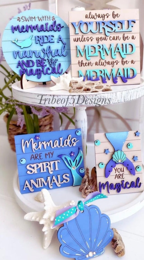 Mermaid Lovers Tiered Tray Kit Shelf Sitter Set