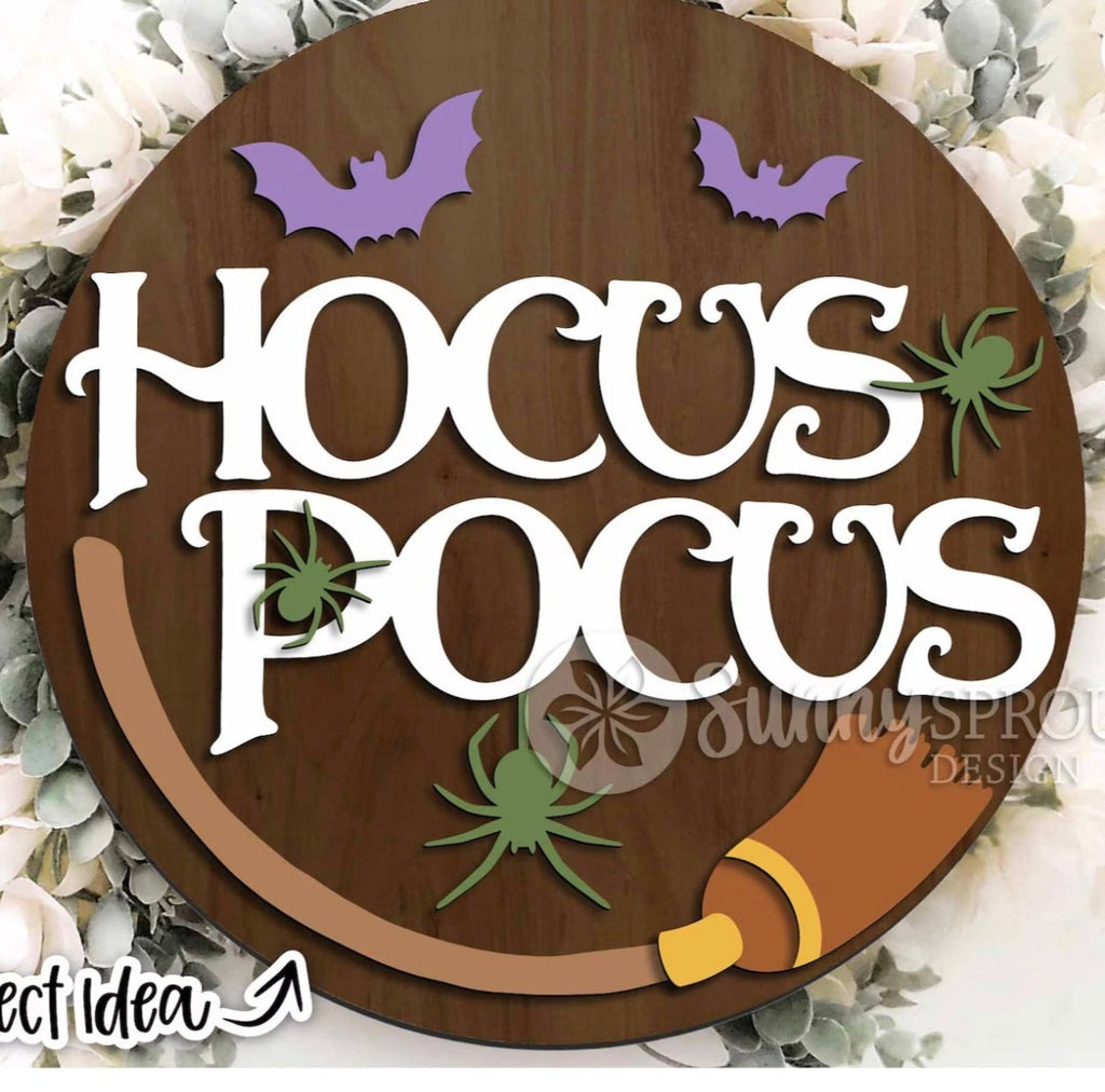 Hocus Pocus Fall  Halloween Wood DIY Door Hanger Blank: 12 or 18"