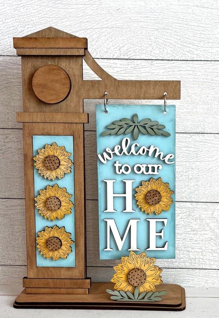 3D   Sunflower Welcome to our Home DIY Wood Insert Kit for the Arm Stand: Insert Only