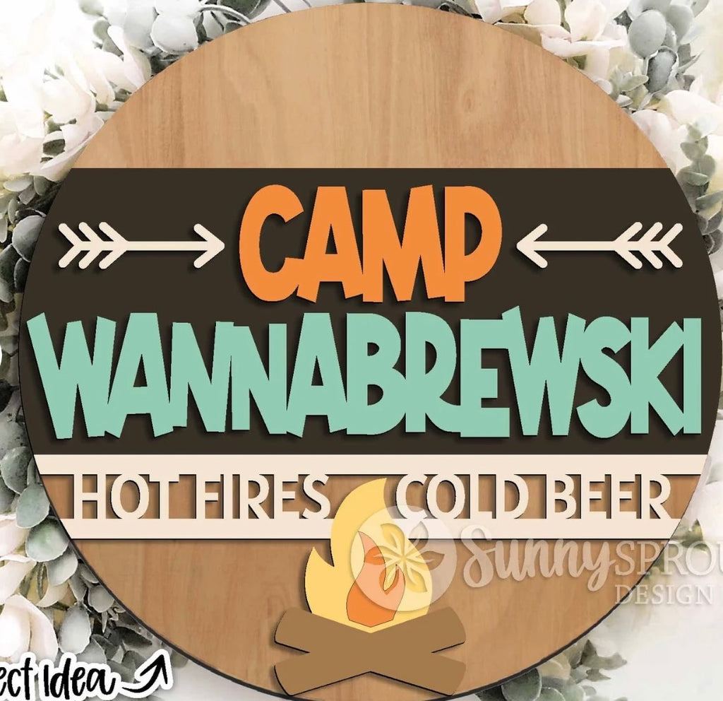 Welcome to Camp Wannabrewski Design Wood DIY Hanger Blank