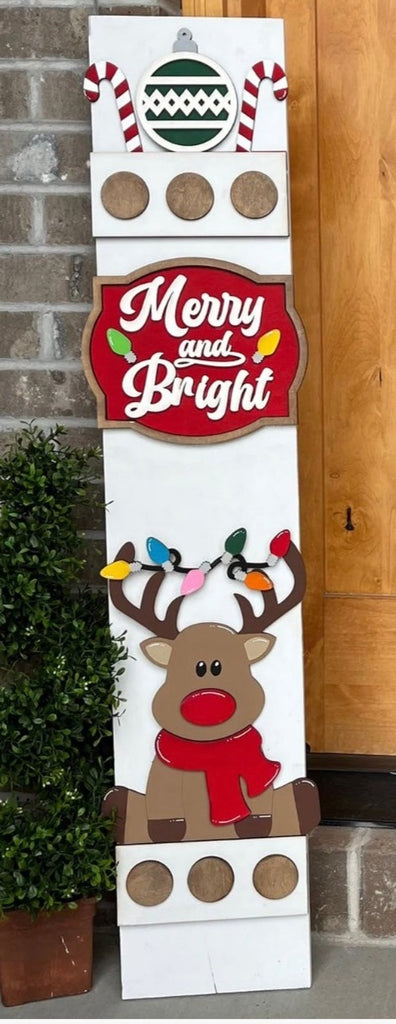 Merry and Bright Reindeer Interchangeable Porch Leaner Kit ***3D Kit only***