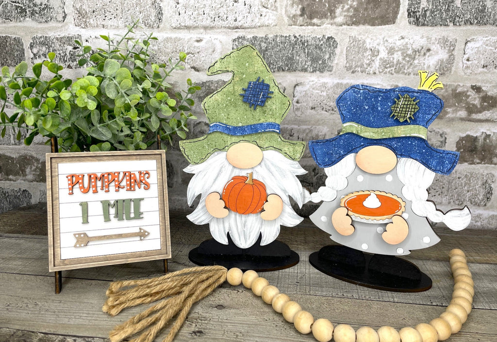 3 D Fall Pumpkin Gnomie Wood DIY Craft  with Sign