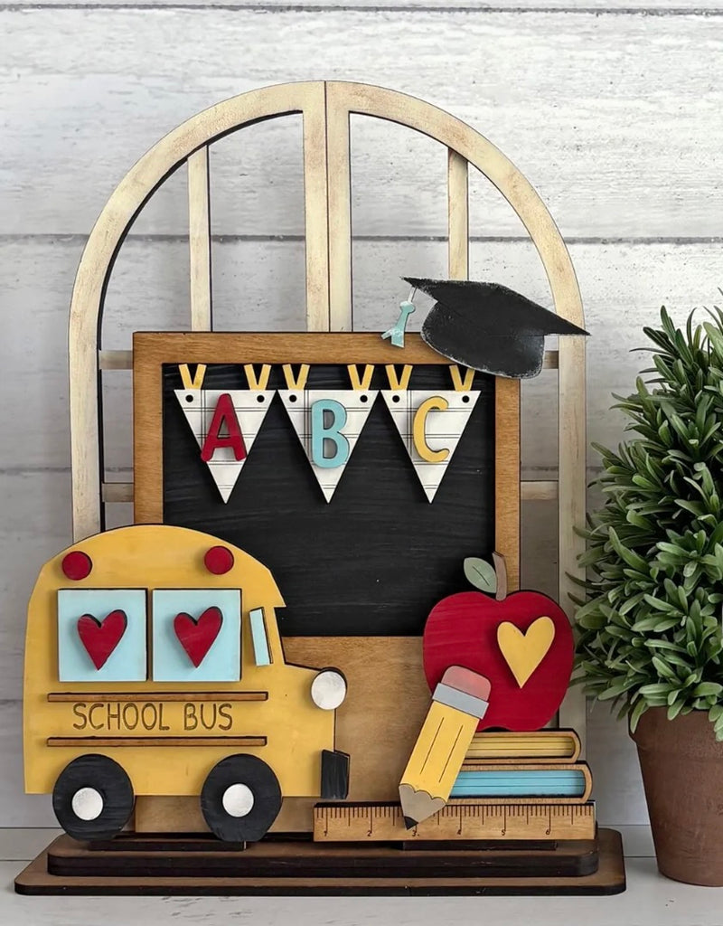 Back to School Insert For Window Shelf Sitter | DIY Wood Insert Kit
