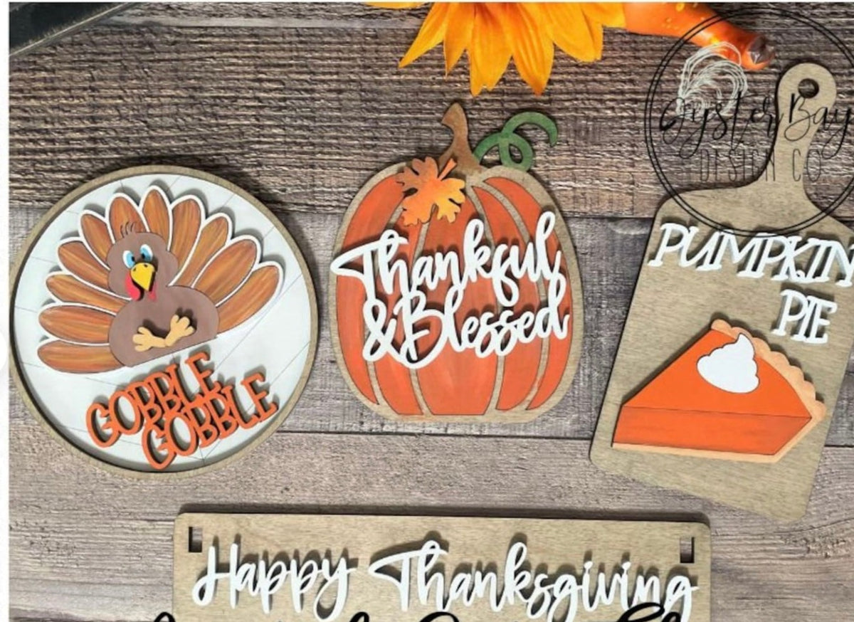 Happy Thanksgiving DIY Wood Insert Kit: Shelf Sitter Insert Only for w ...