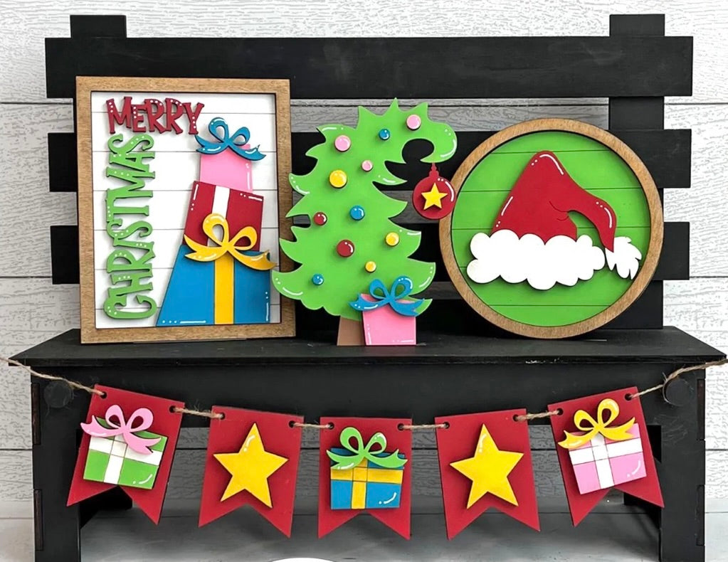 Merry Christmas DIY Wood Tiered Tray Kit : Tier Tray ONLY