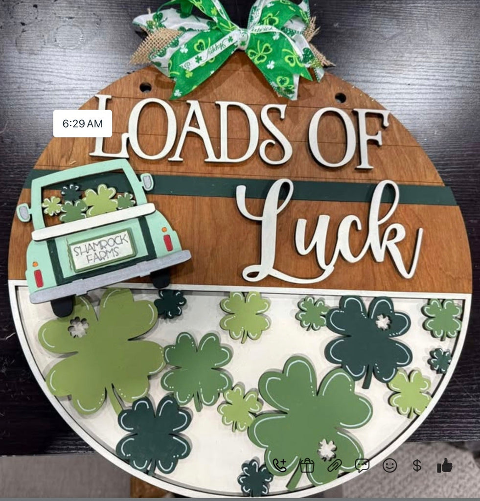 12 or 18" DIY 3D Wood Loads of Luck truck Back Door Hanger Blank