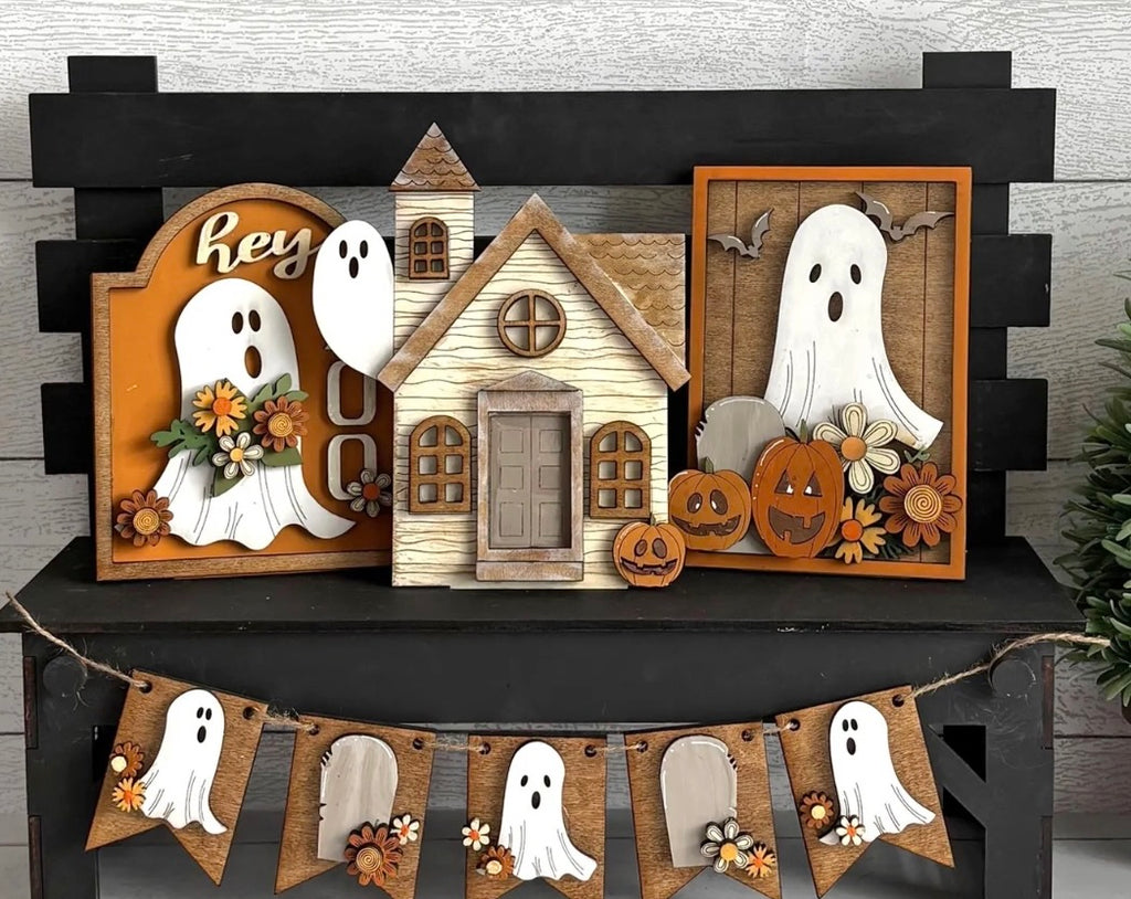 Hey Boo DIY Halloween Wood Tiered Tray Kit Shelf Sitter Set:Tier Tray Only