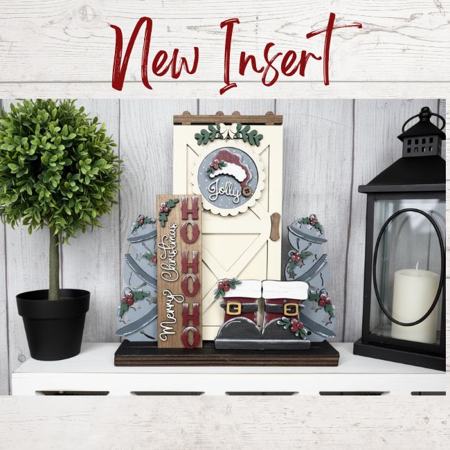 Porch Door Jolly Santa Holiday Insert Shelf Sitter