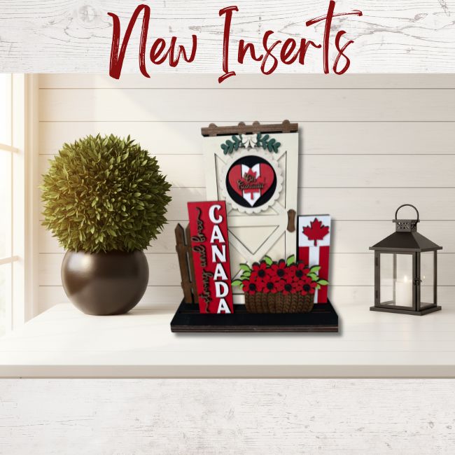 Oh Canada  Porch Door Insert Shelf Sitter