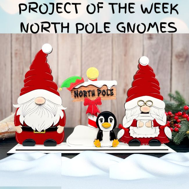 DIY NORTH POLE GNOMIE Wood: SANTA, AND MRS. CLAUS Shelf Sitter