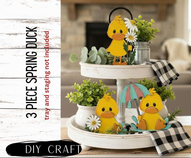 3 Piece Spring Duck Shelf Sitter  Craft Kit