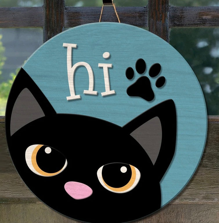 12" Kids Wood Grumpy Cat Hanger Paint Kit