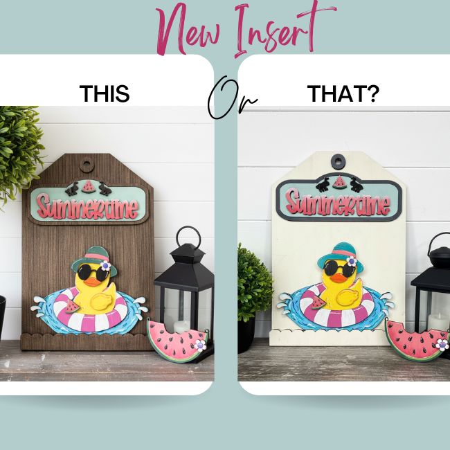 Summertime Duck  DIY Wood Insert Kit for the Giant Gift Tag: Insert Only