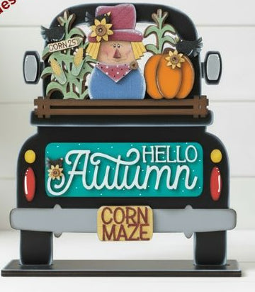 Hello Autumn Scarecrow Wood DIY Truck insert Craft Kit
