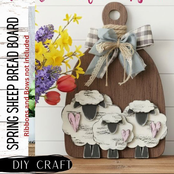 Spring Sheep Bread Board Shelf Sitter  Craft Kit