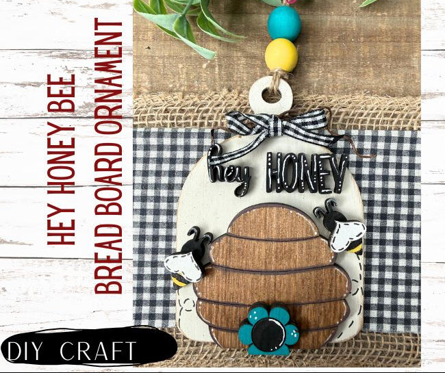 Hey Honey Bee  Breadboard  Summer Ornament