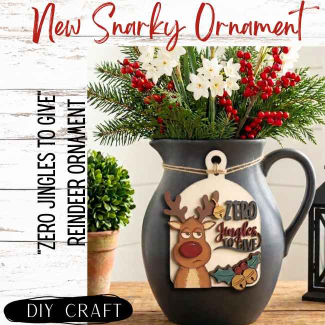 Zero Jingles To Give Reindeer Ornament Wood Winter Ornament DIY Craft Kit