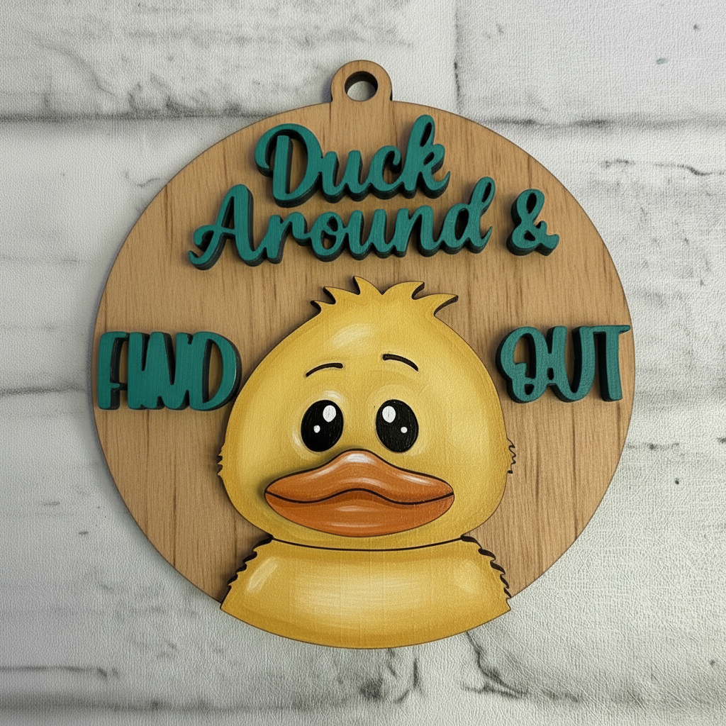 Duck Ornament - Teal Lettering