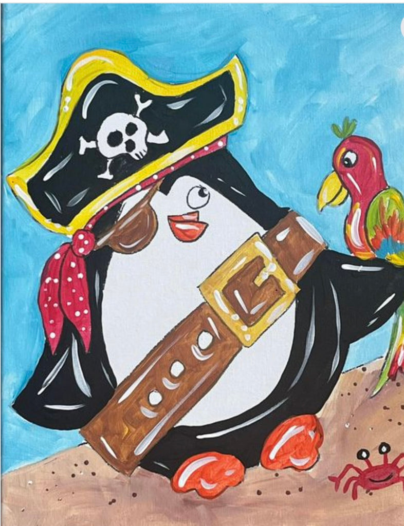 Pirate penguin Canvas Art Kit