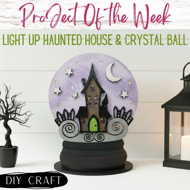 Light-Up Haunted House and Crystal Ball Shelf Sitter Craft Kit