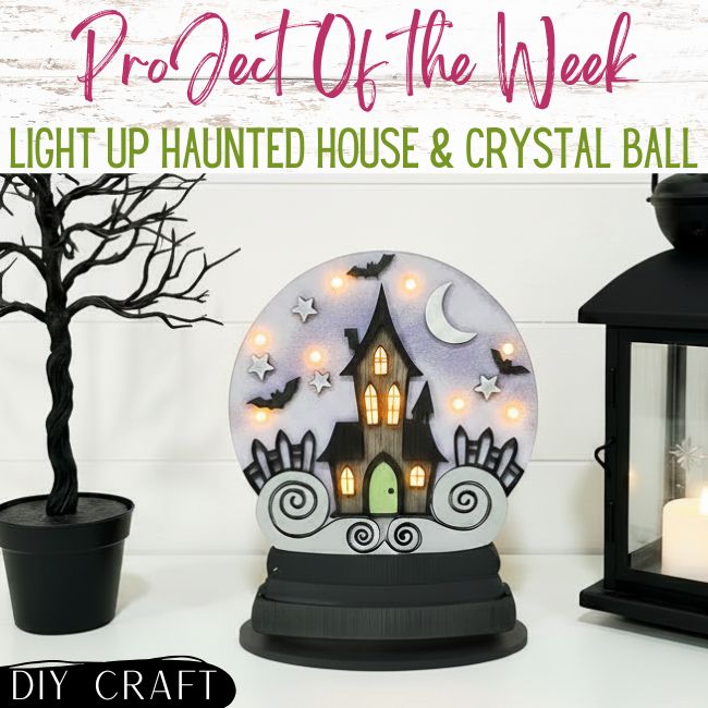 Light-Up Haunted House and Crystal Ball Shelf Sitter Craft Kit