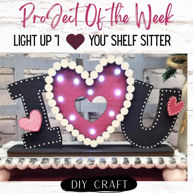 3D Wood Light UP Valentine I Love You Sign DIY Craft